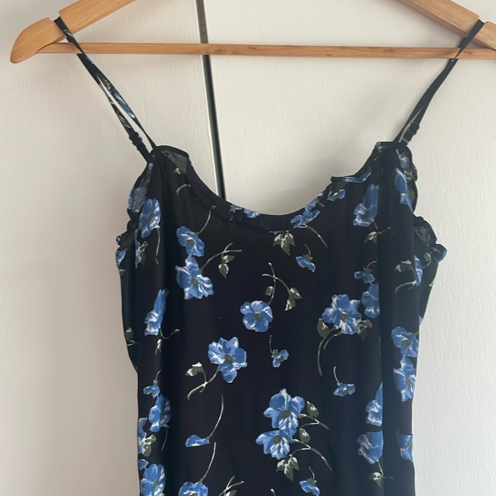 Reformation Blue and Black Spaghetti Strap Midi Sundress - Picture 6 of 7